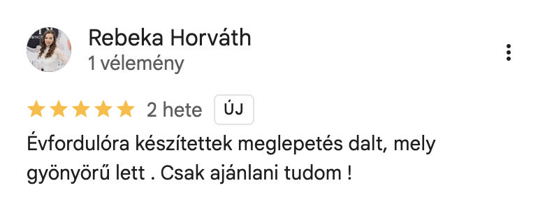 Egyedi ajándék - személyre szabott dalok - review 5 Egyedi ajándék - személyre szabott dalok - review 5